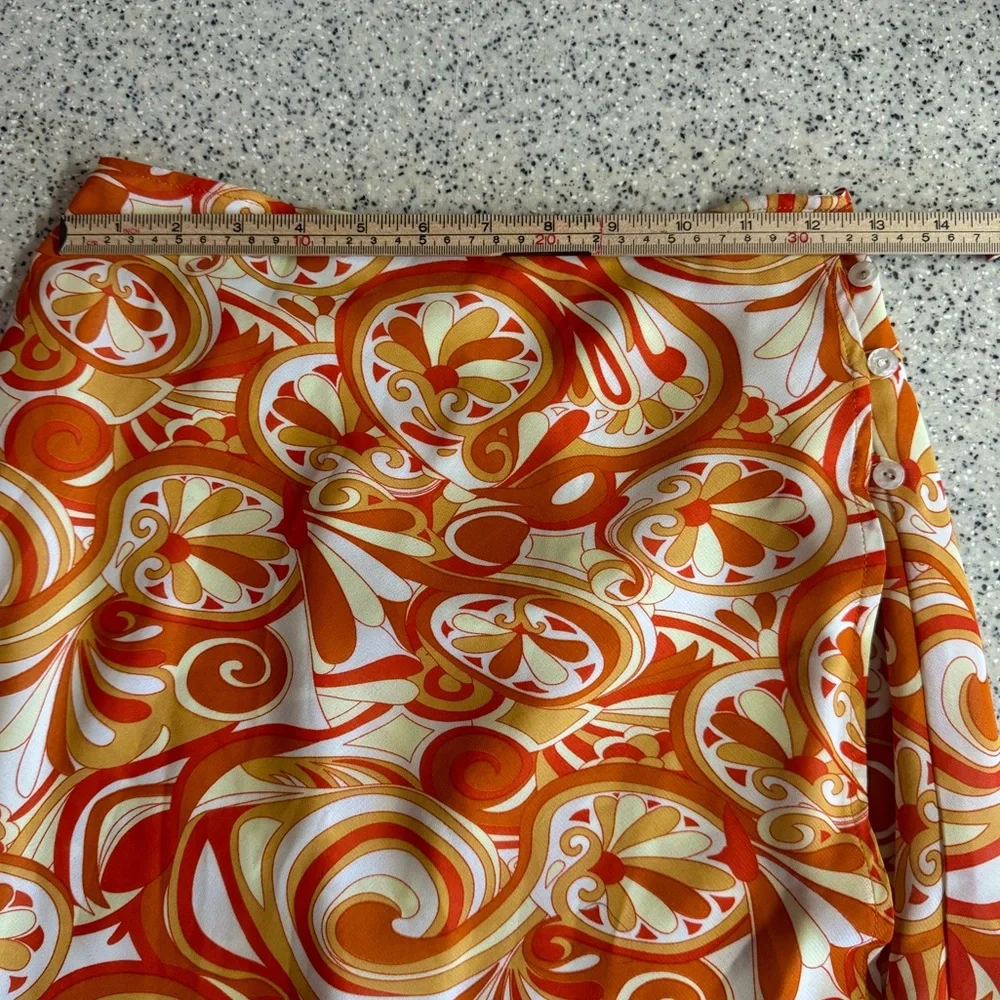 Mazzonetto Orange Psychedelic Pucci Style A-line midi skirt.Made in Italy Size 6 - Picture 4 of 9